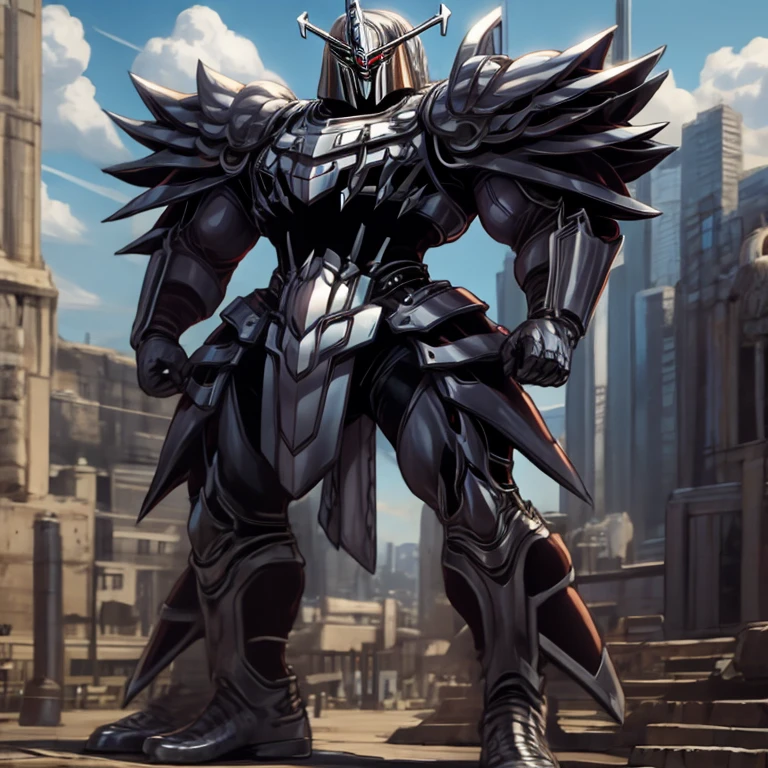 (masterpiece, best quality), 1boy,
intricate details.
full plate armor.
heavy metal armor.
no face.
standing over a tiny continent on earth.

(Additional details 1: wearing a full-face helmet. high-tech bio-mecha armor. real texture material. whole body shines like metal. Wearing cyberpunk mecha. emphasizes the muscles. suit fully made of metal. intricate armor. Robotic suit. suit fully made of metal. cyborg.).

(Additional details 2: Detailed head. Detailed Body. Detailed abs. gigantic muscles. HYPER MUSCLES. Gigachad Muscular. big muscle. pecs. triceps. traps. unusually developed muscular body. body full of huge muscles. showing off muscles. pectorales enormes. Exaggeratedly huge muscles. huge muscles. long legs.).