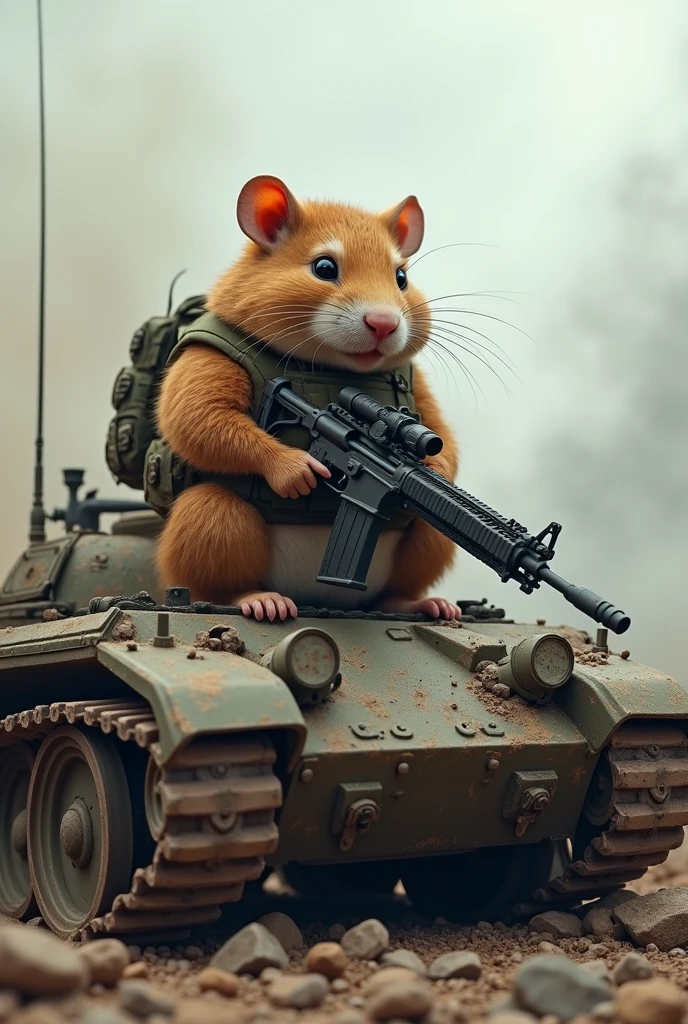 A pig with an ghilli suit that Drives a modern russian t90m Tank