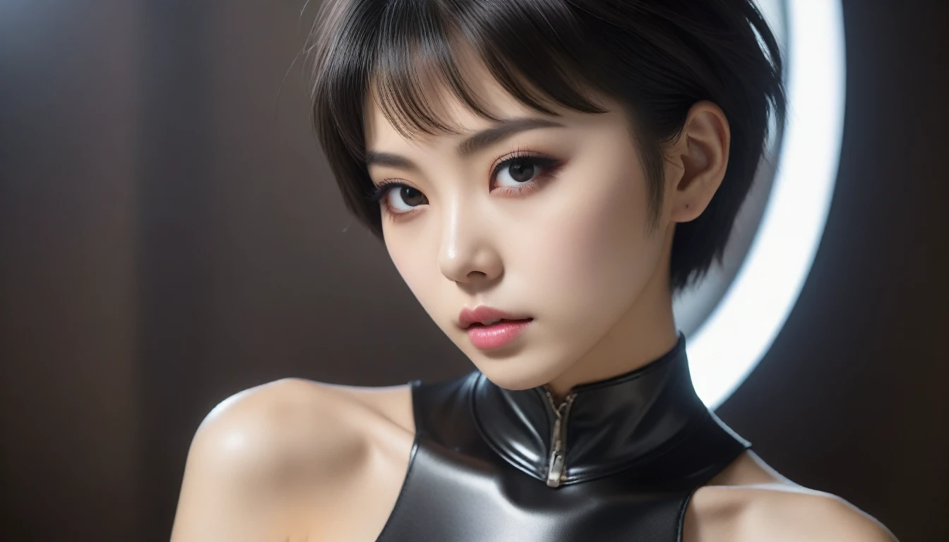 angry looking face,BDSM,slave,rubber,Black corset,shackle,gargantilha,nsfw,((top-quality、8k、masterpiece:1.3))、Crisp focus:1.2、(layers-Cut、huge tit:1.2),Beautiful woman with perfect body shape:1.4、Slender abs:1.2、a wet body:1.5、Highly detailed facial and skin texture、A detailed eye、二重まぶた,Longhaire、((cammel toe))、Streets of Tokyo at night、Bokeh background