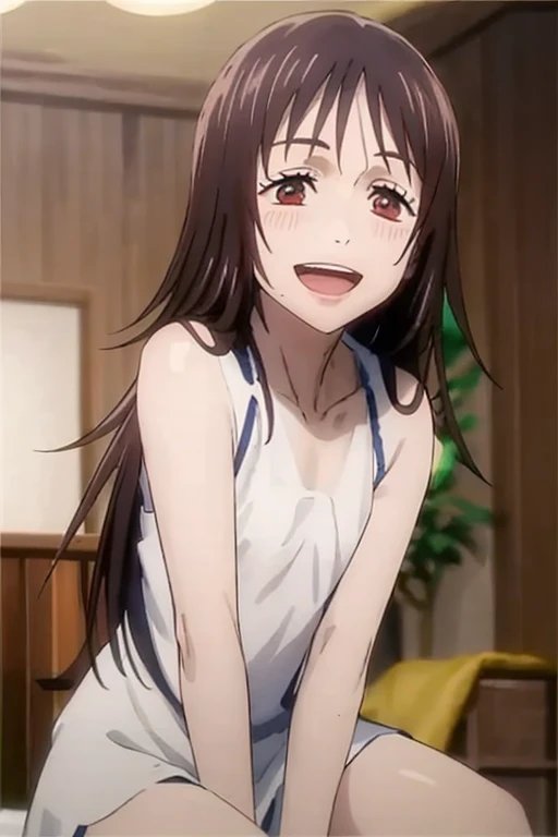 ((Best Quality)), ((masterpiece)), (be familiar with), Perfect Face, indoor, bedroom, Watching the audience,
One woman, Rika Orimoto,
Open Mouth, Ecstatic expression, blush, smile,
Small breasts, Flat Chest, , , child, Girl,
Long Hair, Long Hair,
Leg spread,