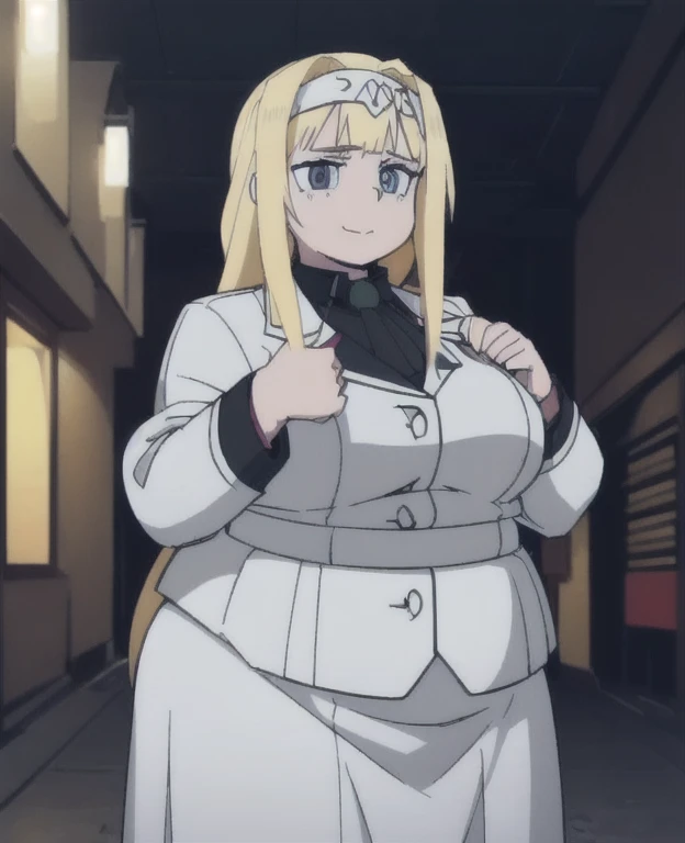 1girl, top-heavy figure, ((((incredibly big chest)))), ((((big tits)))), (((saggy chest))), pout, embarassed, shortstack, short woman, small height, mature, standing, full body, obese, fatty, out of shape, bbw, ssbbw, Fujiwara Chika, pink hair, blue eyes, red ribbon, black dress,