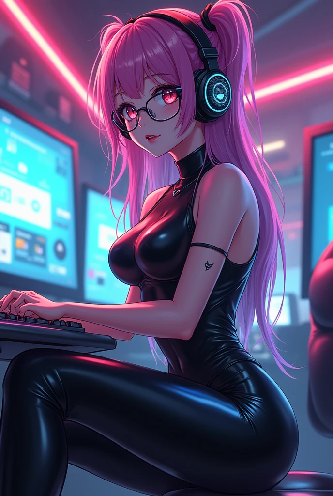 creation,Two dimensions,cyberpunk vr attached to eyes,Standing picture,a lot of people々large crowd,pussy creampie sex,Man juice transparent,Ahe face,pink hair,short twin tails,Squirting,Completely naked,pussy,Cyber VR