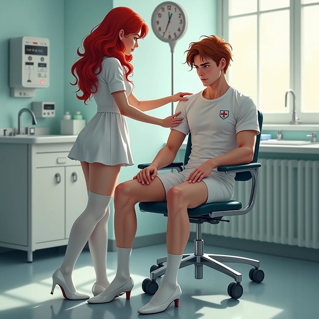 score_9, score_8, score_7_up, 1girl, 1boy, magnificent body, supreme pleasure, cute smile, crazy sex with a beautiful sexy nurse, hard fucking