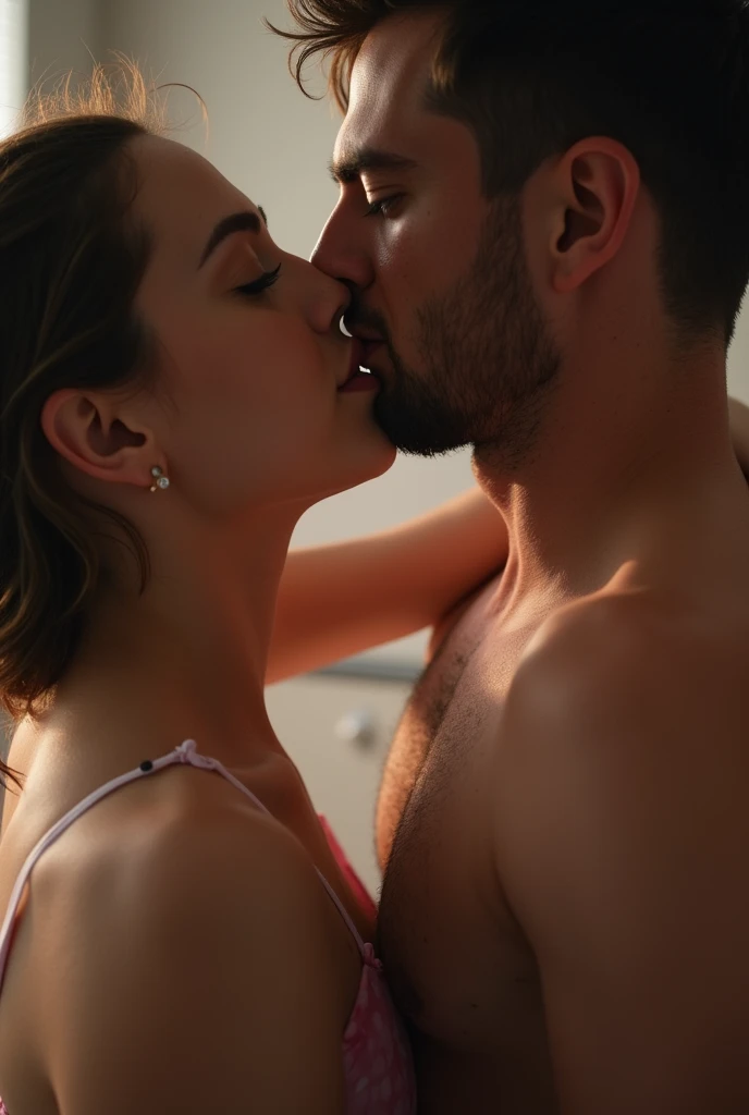couple making love, fellatio, erotic, large breasts, big butt, vibrant colors