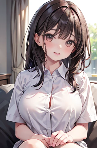 (8K, Raw photo, highest quality, masterpiece: 1.2),(NSFW:1.0),1 boy,1 female,30 year old Japanese woman,Mother,housewife,(huge breasts:1.6),(Pure white lace bra:1.6),thin waist,mature woman,Bedroom,on the bed,evening,(1 person,penis,paizuri,cum on chest,(Looks like a face,Bukkake:1.6),(with projectile:1.2),throw,My chest feels tight,penis between the breasts,cleavage,visible penis shaft,wet penis,smug, Improve),look away,look at the boy