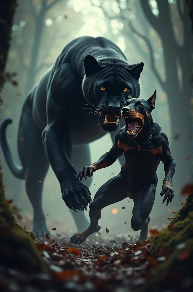 Black panther defeated bull dog and bull dog is dead 4k image resolution realistic image 