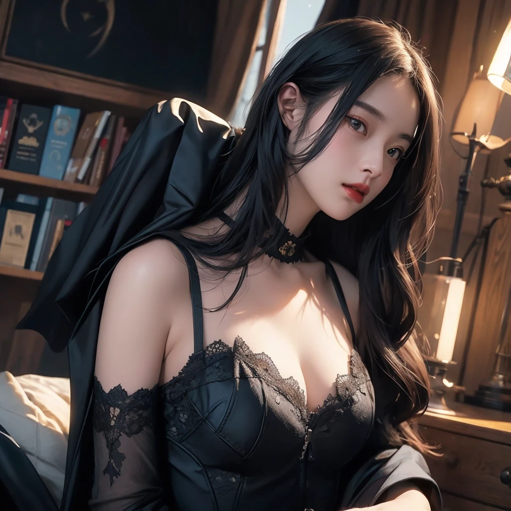 ８k quality、((best quality)), ((masterpiece)), (detailed), 1girl,Batman&#39;s Suit、Big Breasts、The areola is small、Pink nipples、Place your fingers on your nipples、Cute Japanese、woman、Light in your eyes,Accentuate the cleavage、Batman&#39;s Suit