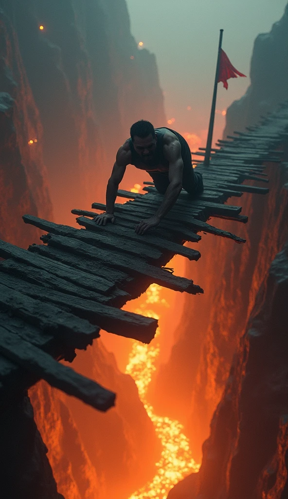 Sharp man falling into a well, but holding on to the shore so as not to fall into the cosmos