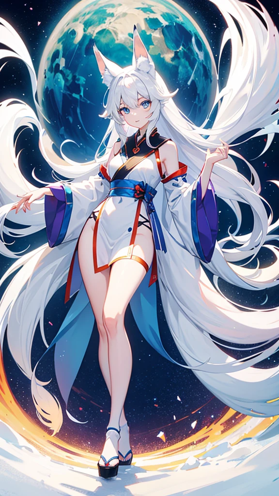 1girl, 18 year old female, Morgan Le Fay, Fate/Grand Order, anime style, ultra realistic, high detail, sexy pose, sexy, beautiful, exposed skin, slender, exposed breast, medium breast, nipples, nude, moon, stars, absurdres, high res, ultrasharp, 8K, UHD, retina, masterpiece, accurate, anatomically correct, perfect anatomy, textured skin, super detail, high details, high quality, award winning, best quality, high res, looking at viewer, detailed eyes, four fingers and one thumb per hand, perfect hands, two arms only, platinum blonde hair, blue eyes, fair skin, full body