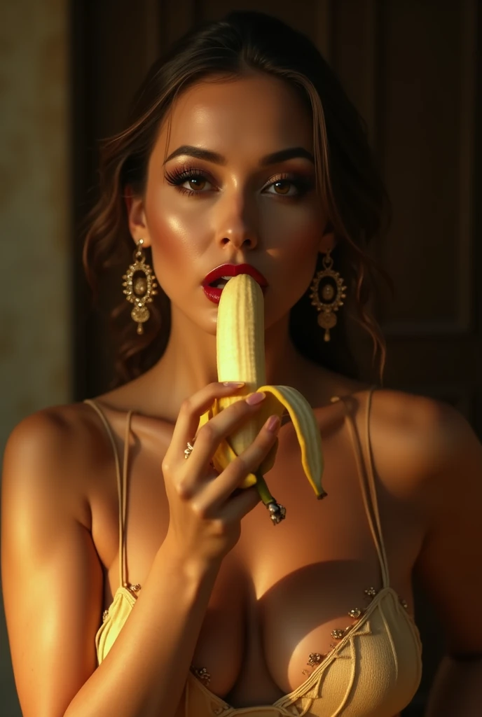 Ik ladki apni fudi me hath se pkdkr kela dal rhee h, or ada kela fuddi me ja chuka h