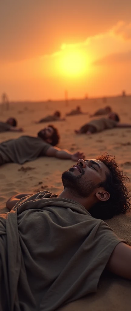 Real village men sleeping 