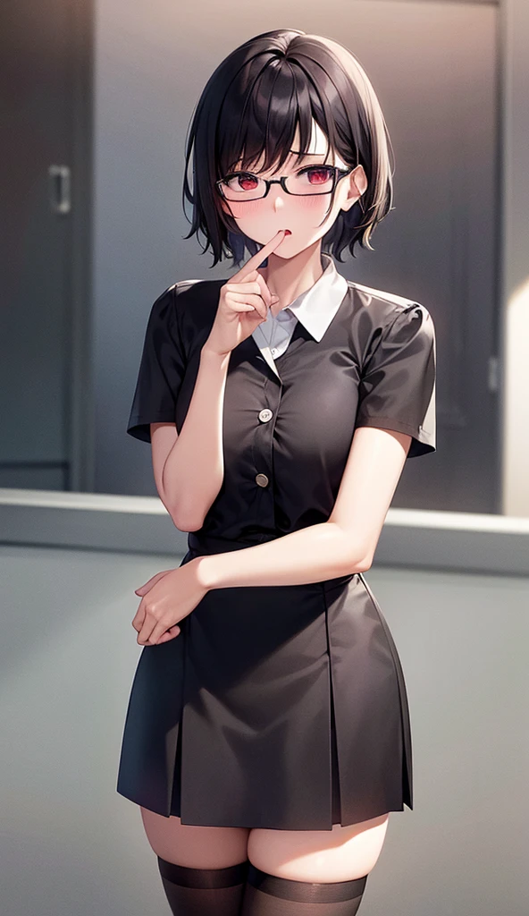 ((velocity)),Attacked by farts, (((Women farting))),(girl farting while stand)),smiled,velocity,(a female teacher),(wearing a black short dress),(wear glasses),(view from behind) (short hair black hair),(Asian woman),(classroom),(masterpiece:1.2、top-quality)、(the Extremely Detailed CG Unity 8K Wallpapers、ultra-detailliert、Best Shadows)、(Detailed background)、(The best lighting、extremely delicate and beautiful)、depth of fields、1girl in、report、upward looking gaze、