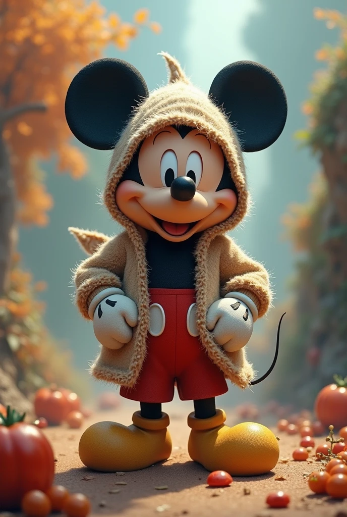 Mickey Mouse dressed as Winnie the Pooh