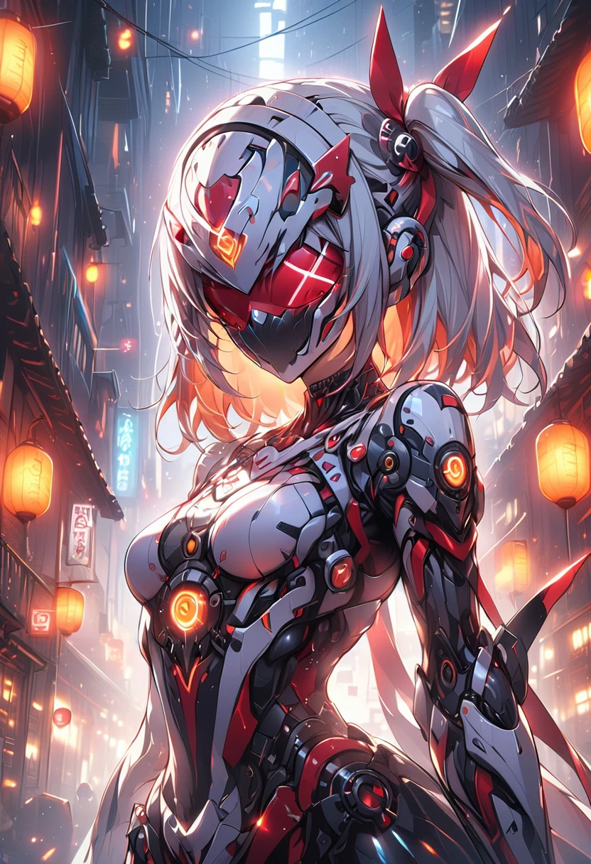 masterpiece、Near future、Very sophisticated、highest quality、Very detailed、Very detailedイラスト、Very detailed、Intricate details、High resolution、super Intricate details、HVery detailed 8k CG wallpapers、Caustics、Reflective plate、Ray Tracing、1 girl:1.4)、alone、alone、(red_theme:1.3)、(gray_theme:1.3)、(mecha musume(red_theme:1.6)、mecha musume(Blanche_theme:1.1)、mecha musume、Machinery Parts、Robot Joint、Mechanical Machine Legs、headgear、Complex Mechanical Body Suit、Mechanical Energy Wing、電気Machinery Parts、Cyber Parts、Robotics、Energy rifle Mechanical sniper rifle)、)、Very long hair、Black and blue hair(Black and blue long)、 eye((redいeye、いeye、)(輝くeye、)(eyeの軌跡、))Random facial expressions、東京city(Shibuya Ward)、city、At night、((Neon Light、red Neon Light))、(Detailed Background、(red_theme:1.3)、(gray_theme:1.3)、city)、((masterpiece))、Absurd、Hmph、(Classic Headshot Pose)、cyberpunk city、masterpiece、High resolution、