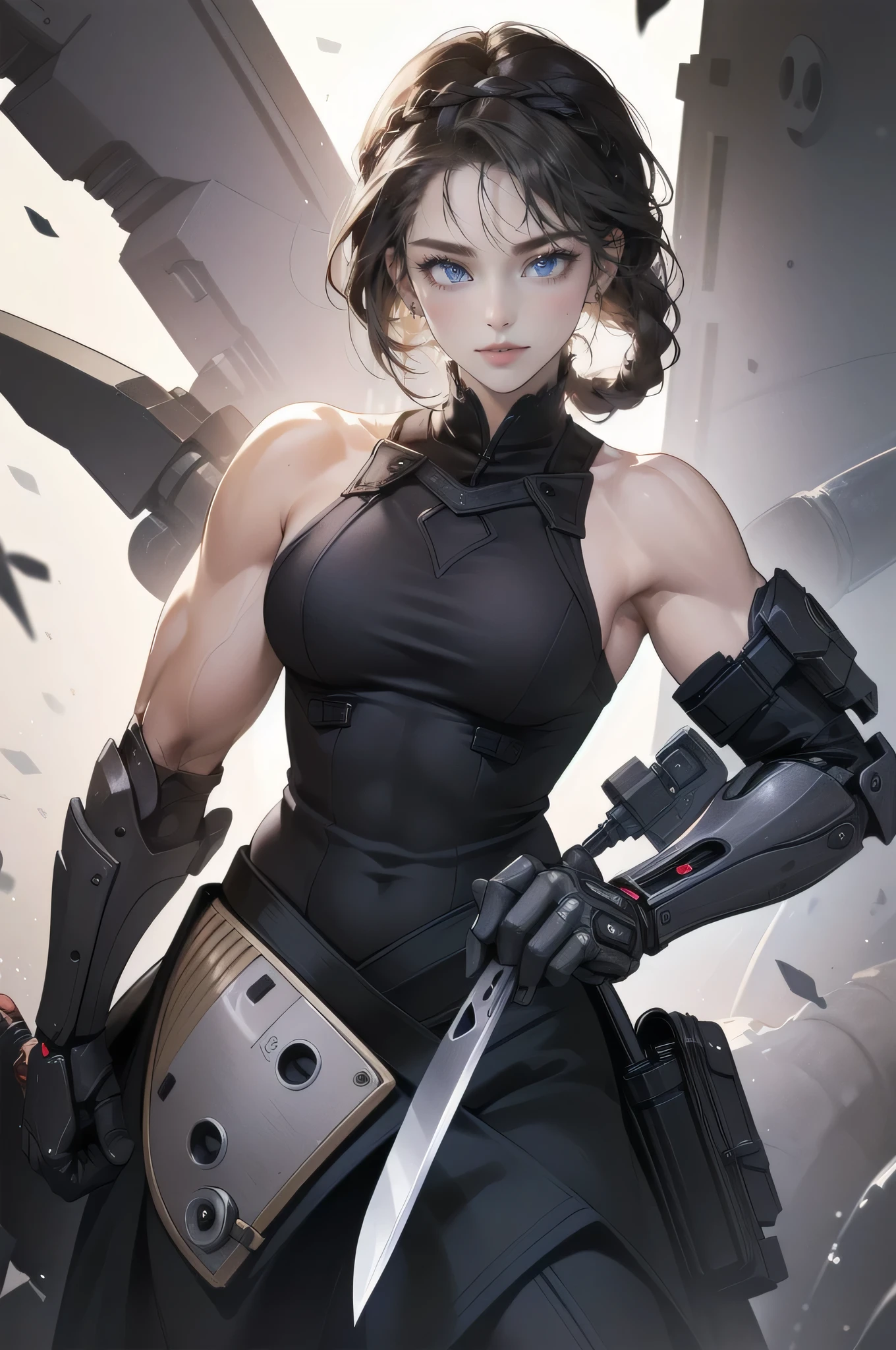 (1girl:1.3), Solo, (((Highly detailed face))),((((Highly detailed eyes and face))),Beautiful detailed eyes,Body parts__, official art, unified 8k wallpaper, ultra detailed, beautifully aesthetic, beautiful, masterpiece, best quality, raw, masterpiece, ultra fine photography, best quality, ultra high definition, photorealistic realism, sunlight, full body portrait, amazing beauty,, dynamic pose, Delicate face, Bright eyes, (from the front), Soldier in camouflage, Male, Skinhead, Mustache, No beard, Self-Defense Forces, No background, Upper body angle of view, Arm crossed, in the style of Dragon Ball --ar 16:9-
, Detailed face, Detailed complex busy background, Messy and gorgeous, Highly detailed skin, Realistic skin details, Visible pores, Sharp focus, Volume fog, 8k UHD, DSLR, High Quality, Film grain, Fair skin, Photorealism, Lomography, Future dystopian huge metropolis, Translucent view from below