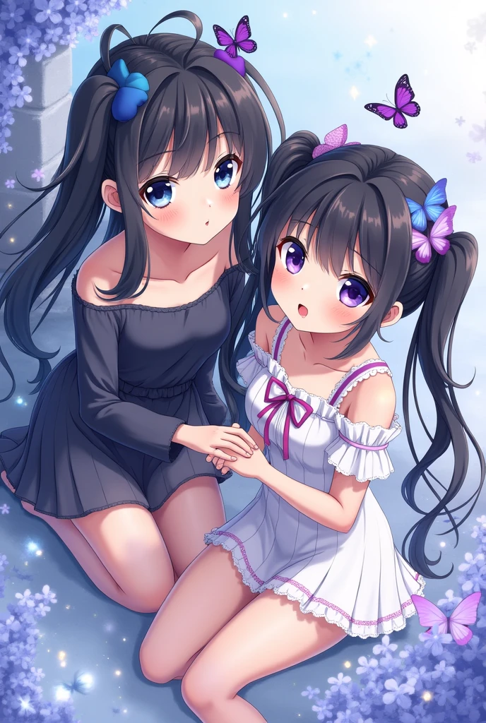 masterpiece, best quality, (2girls:1.3), <lora:yutamix-extra-twinkle:0.7>, yutamix-extra-twinkle, dress