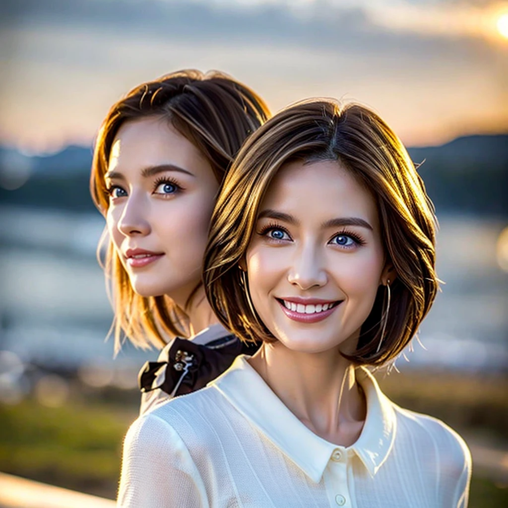 (Realistic, 超Realistic:1.4), 16K HDR, High resolution,((Whiskey Glass)),((Whiskey Bottle)),((Whiskey Glass)),Happy Smile、Short Hair,The best smile、Japanese Actress,so beautiful(It looks like the real thing),Evening Dresses,Cocktail Dresses、Whiskey Bottle、The Macallan、Johnnie Walker、、Old Parr、whiskey、Slim couple、Model Couple、(Realistic, Intricate details:1.2), Single Malt、scotch、Rocks glass、Shot Glasses、Whisky on the Rock、Scotland、Amazing view of the sunset sky and clouds、,Digital SLR camera, Soft lighting, Detailed Background, Volumetric lighting, Sharp focus, super Realistic 肌,so beautiful表現です,Cloud Effect:1.2、プロ品質のHigh resolution、Best Quality,Slim figure,Highly detailed face,Detailed eyes,Beautiful Lips,Excellent light particles,Cinema Lighting,blue eyes,