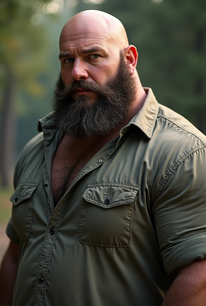tough man, 40 year old man, ex-soldier, ex-special forces soldier, beard, dark mustache, thick mustache, short beard, thick beard, muscular, muscles, abs, thick neck, huge man, large man, husky man, handgun, holding handgun, trimmed beard, thick beard, pecs, hirsute, body hair, fuzzy chest, nipples, shirtless, ultrarealistic, well-lit, good lighting, soft lighting, 8k