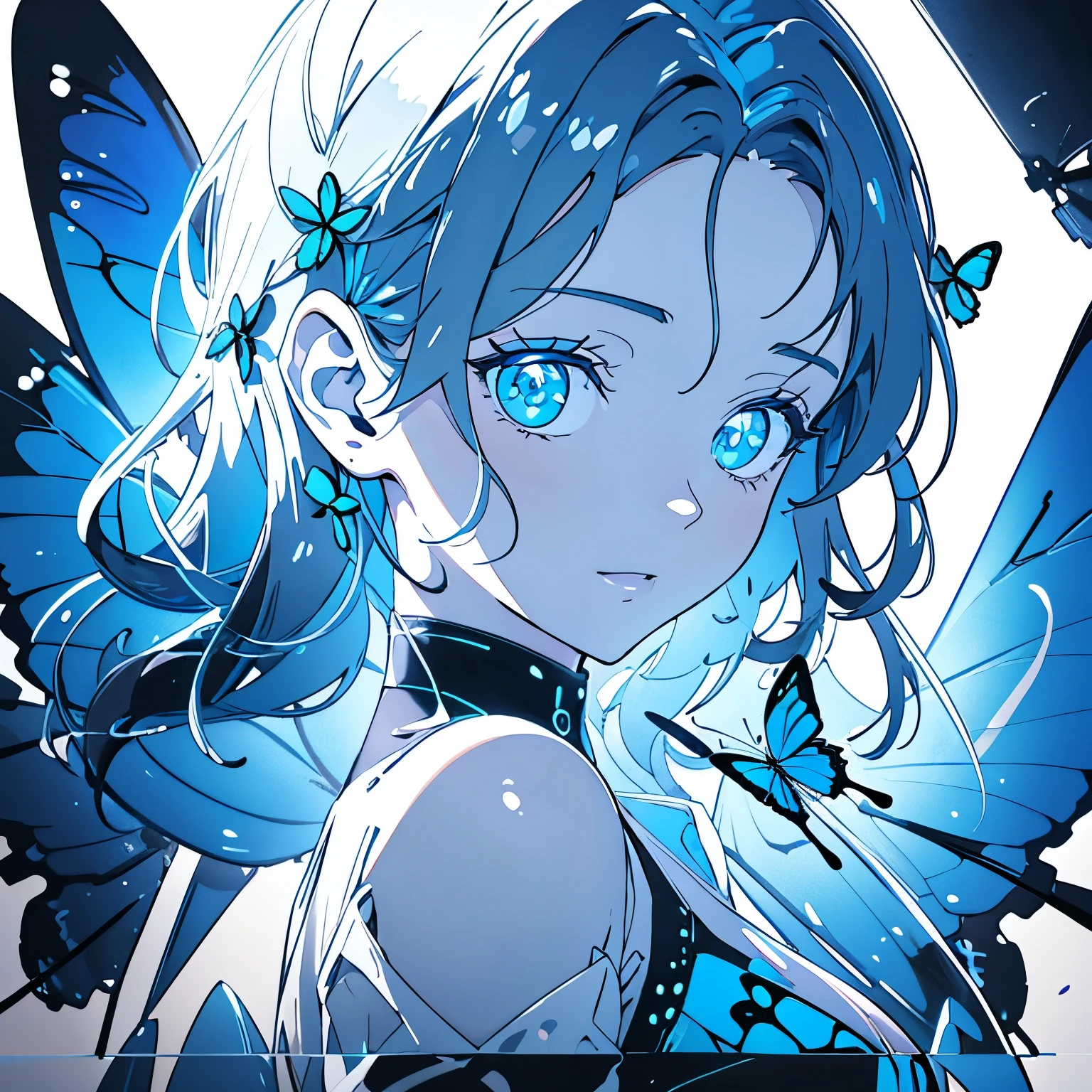 (whole body:1.3), (masterpiece:1.3), (8K, Reality, RAW photos, best quality: 1.4), Japanese, (1 girl),25 years old, Pretty Face, (Realistic face), (Black Hair, short hair:1.3), Beautiful hairstyle, Realistic eyes, beautiful eyes, beautiful eyes, (Realistic skin), Beautiful Skin, attractive, Ultra HD, HD, close up, portrait, Golden Ratio, Detail production, Look at the bystanders, Smile, (Shoulder shape), Mid-chest, (Best quality), ((masterpiece))bust, Delicate face, Determined gaze, Expose bare shoulders,Delicate hands, A celestial being, Light Particles, Halo, Energetic, Colorful colors, (Bioluminescence),(Detailed composition), Movie Lighting