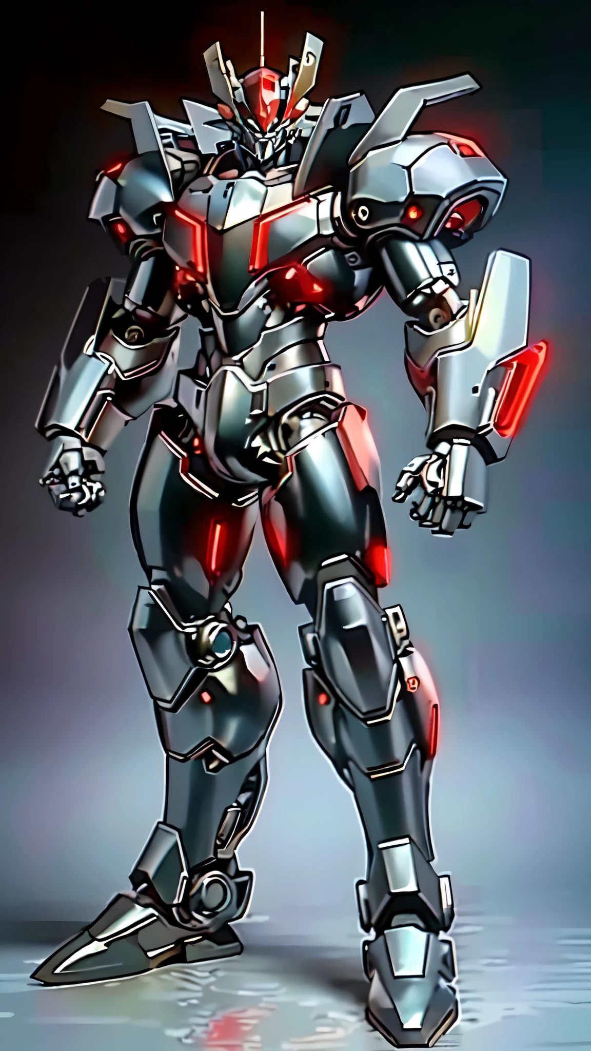 Biotech Mecha A close up of a robot with a red light on his face - SeaArt AI