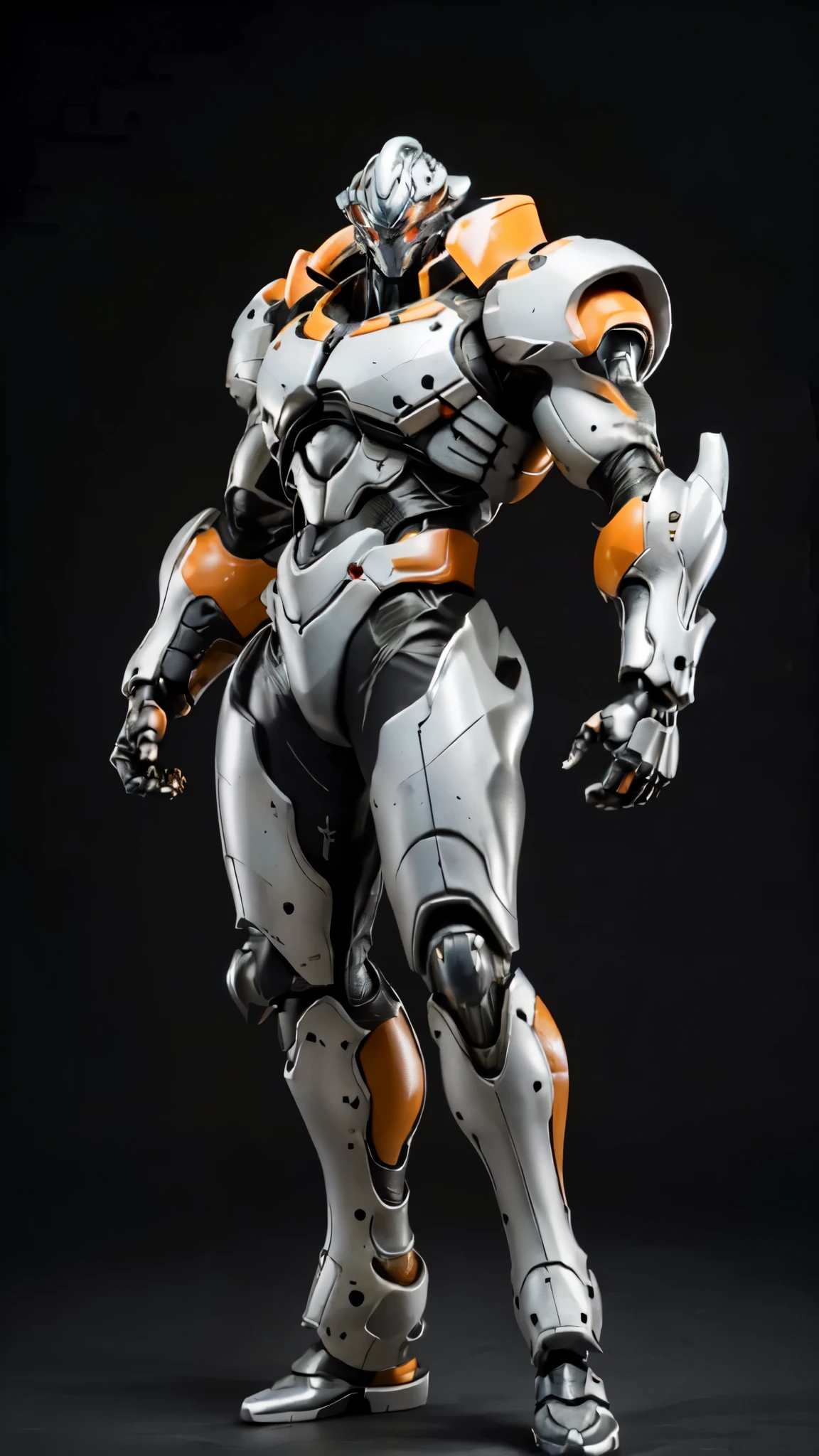 (masterpiece:1.5, best quality:1.5, extremely delicate:1.5), (male:1.5), humanoid Mecha, fully enclosed shoulder guards, matching arm and leg guards, full body, full armor, the design balances heavy with agility, (the color scheme is primarily Black with White and Red accents, the concept Inspired by Robot Anime, ROBOTANIMESTYLE), organic biotech armor, standing, floating high above the futuristic sci-fi city, exquisite and mature art style, (aura effect, glowing eyes, the armor glows), metallic, dramatic, high definition, highres, ultra-detailed, ultra-fine painting, professional, perfect body proportions, anatomically correct, symmetrical face, extremely detailed eyes and face, high quality eyes, creativity, RAW photo, UHD, 32k, Natural light, cinematic lighting, masterpiece-anatomy-perfect