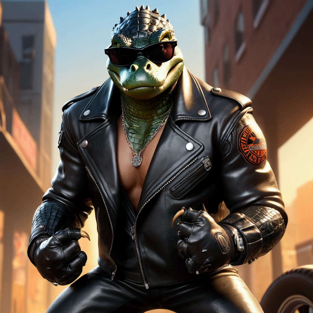 by Killioma, by Juiceps, by Taran Fiddler,
solo athletic anthro (montgomery gator \(fnaf\):1.25), crocodile,
yellow countershading, red hair, spiked bracelet, jewelry, spiked collar, jacket, pants, (neon sign, "WELCOME":1.5),
(standing, half-length portrait, three-quarter view, looking at viewer:1.25),
BREAK,
(surrounded, crowd, being watched, large group, public nudity),
(nightclub, restaurant, inside, night:1.25),
masterpiece, best quality, ultra realistic, 4k, 2k,
(high detail, blurred bakground:1.25), film photography, soft focus,
RAW photo, photorealistic, analog style, subsurface scattering, photorealism, absurd res