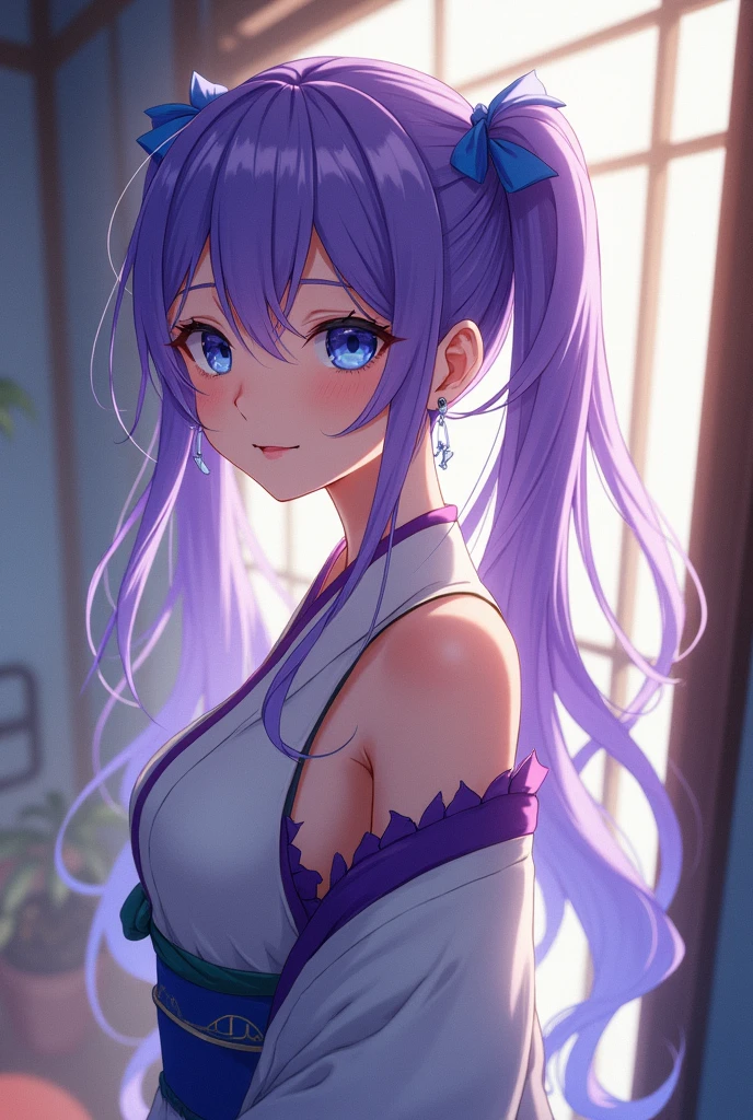Yume Miriamu, 1 girl, see-through shirt, blue_bikini