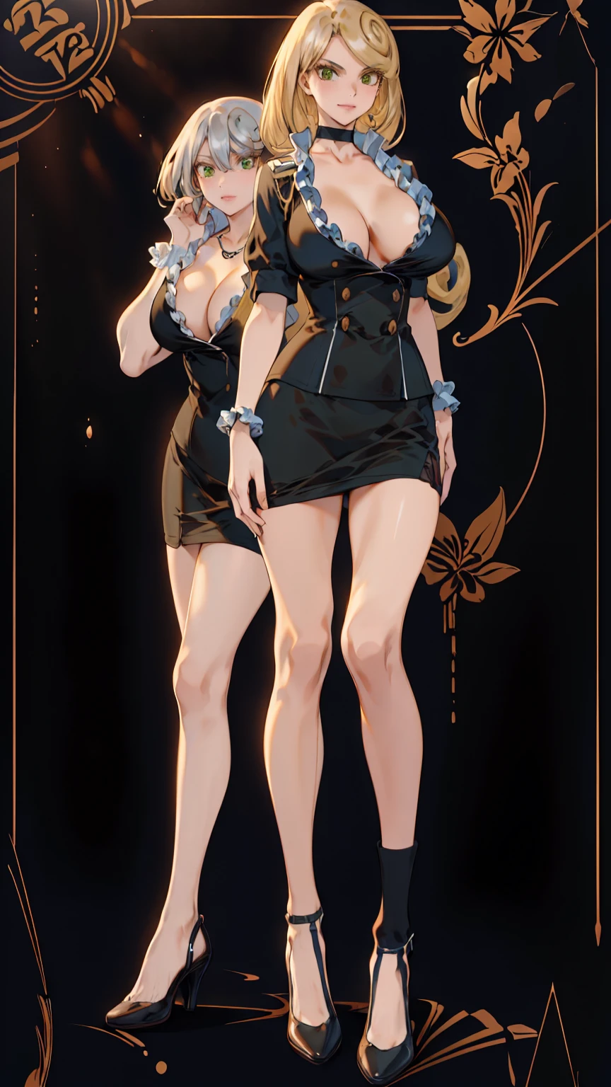 ((masterpiece)),(((best quality))),((character design sheet)), ((full body view)) illustration,Catalogue of sex slaves,1girl, thick thighs, ((detailed face:1.4)) Just the right kind of 14-year-old japanese sunburn pregnant kuro Gyaru for promiscuous sex friend, rough sketches, between breasts,big breasts,wearing an short apron without any clothes on and Chain of sex slaves,hair accessories,seductive grin smug,solid color backdrop, clean backdrop,