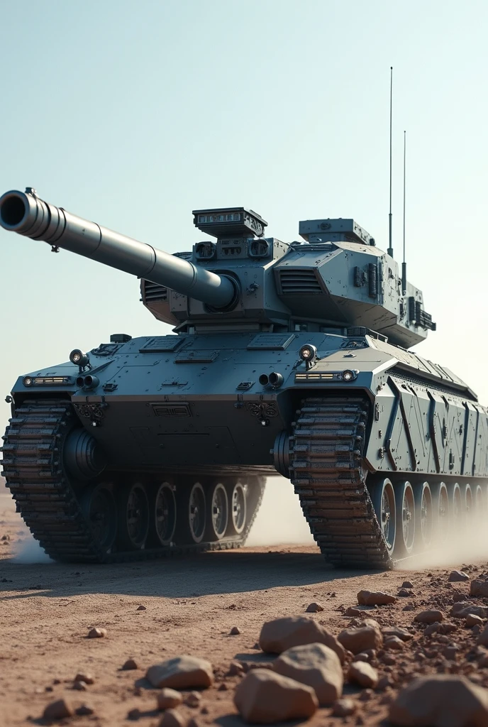 (photorealism:1.2), tank, military cyberpunk sci-fi tank, advanced tech, anti-gravitatorio, movilidad anti-gravitatoria, heavy armored, heavy laser/canon, light brown cammo painting,