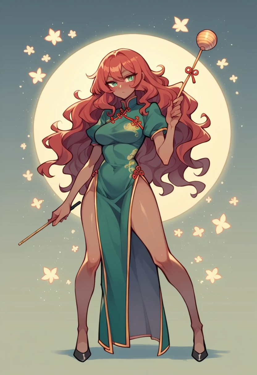 Orange long hair、hime-cut、Golden Eyes、eye glasses、ssmile、early age girls、flat chest、Thin pubic hair、Beautiful open legs、bath robe、Purple flower garden