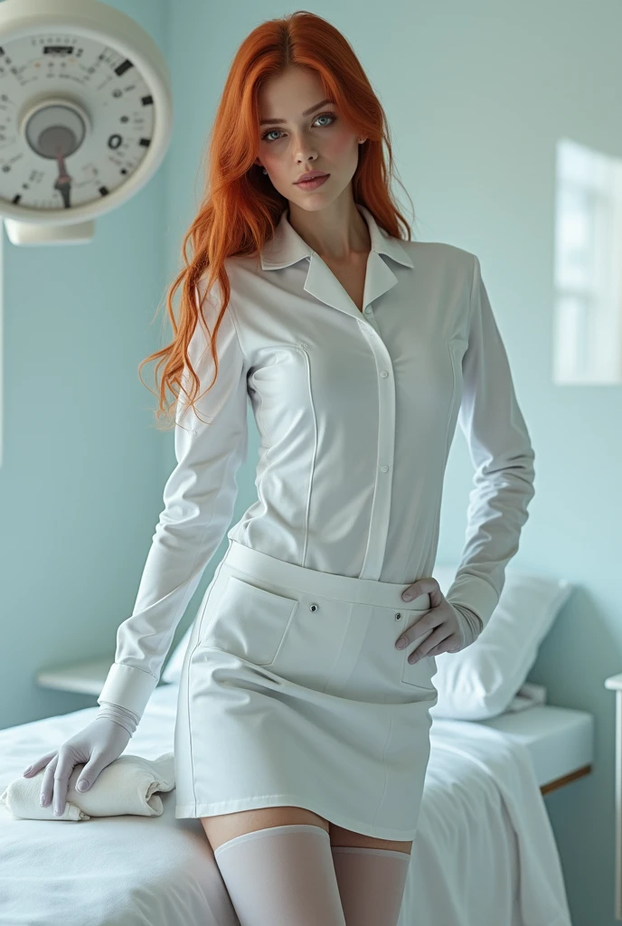 score_9, score_8_up, score_7_up, score_6_up, sh33rnurs3, see-through, nurse cap, nurse, ginger hair, full body,