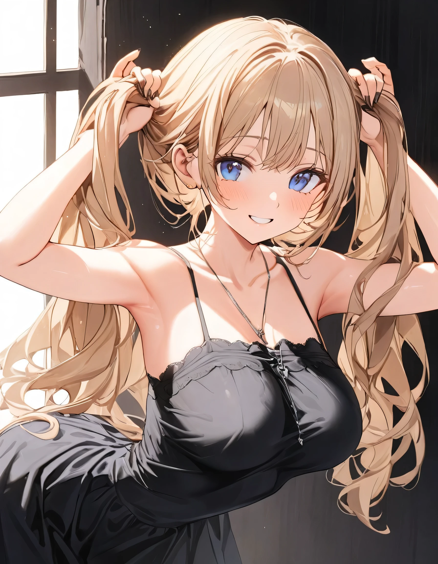 (SuperQuality:1.0), (SuperQuality:1.2), A shy yet affectionate girl, (petite fram:1.5), Semi long and soft wavy hair, light brown hair, bunching hair, ribbon tied on the side, casual clothes , large gentle amber eyes, deep blue eyes, soft oval face with slightly rounded cheeks, soft contours, (large breasts, natural round breasts, Fcup, slender waist), delicate and natural curves, standing in a relaxed and shy pose, smiling softly, hair slightly flowing in a gentle breeze, detailed facial features, soft lighting, ultra high detail, 8k ultra high resolution, emphasizing her kind and gentle personality, subtle background, natural lighting, soft shadows,  (ultra high quality), (16k ultra high resolution), highly detailed skin, smooth skin, premium resolution, artistic composition, balanced contrast, soft shadows, smooth lighting, (premium details), subtle blush