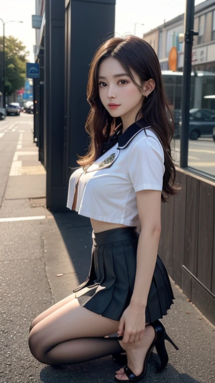 View your viewers,high school girl,Leaning forward,(Random cute clothes),(Random Animation Pose),(Thin type),(Large Breasts),(Random Hairstyles),(Best image quality, (8k), Ultra-realistic, 最high quality, high quality, High resolution, high qualityの質感, Attention to detail, Beautiful details, Fine details, Highly detailed CG, Detailed Texture, Realistic facial expressions, masterpiece, in front)、Micro Tight Skirt