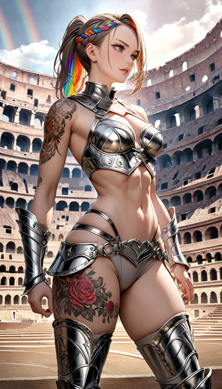 (masterpiece, best quality), intricate details, 1girlredskin (1SologirlRED skin:1.2) (standing full body toe to head by wooden pole:1.2) iron collar, arms behind back, iron cuffs, shackles, bound, bondage outfit, harness, o-ring, bondage outfit blindfolded cover eyes, happy red cheeks, chain leash collar choker neck bell shackles wristbands bracers bracelets, cleave gag