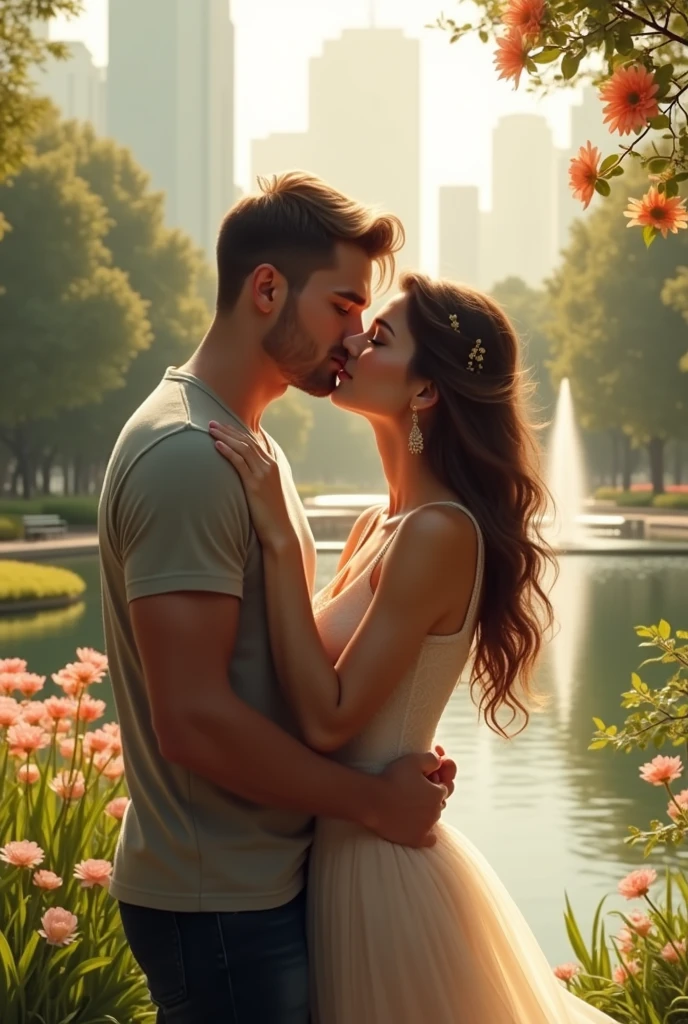 Beautiful completely naked barefoot girl being cradle carried by a muscular handsome young olympic gold medalist. God medalist carrying girl off the ground. Kissing. Many women in the backhround. Girl being carried. Girl completely naked.