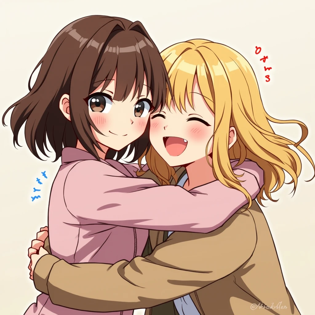 Masterpiece,2girls,ichikawa_hinana,higuchi_madoka,hugging