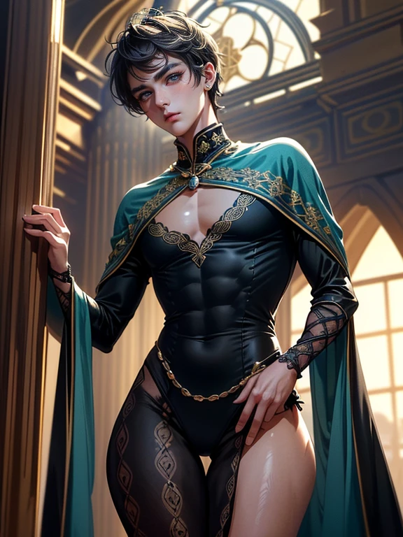 arafed woman in a black outfit and a cape posing for a picture, seductive cyberpunk dark fantasy, deviantart artstation cgscosiety, cinematic goddess body shot, seductive. highly detailed, full body cgsociety, trendin on artstation, artgerm julie bell beeple, alexandra fomina artstation, seductive and powerful