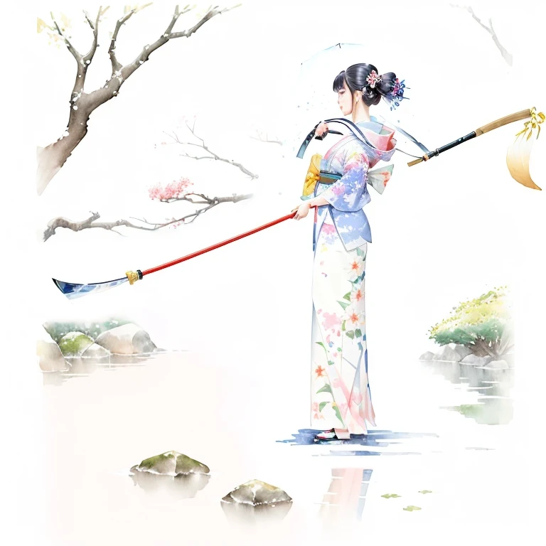 (upper body: 1.5),(white background:1.4), ((tachi-e)), original,(illustration:1.1),(best quality),(masterpiece:1.1),(extremely detailed CG unity 8k wallpaper:1.1), (colorful:0.9),(panorama shot:1.4),(full body:1.05),(solo:1.2), (ink splashing),(color splashing),((watercolor)), clear sharp focus,{ 1girl standing },((chinese style )),flower background,outdoors,rocks, looking at viewer, make happy expressions,soft smile,pure,beautyfull detailed face and eyes,beautyfull intricacy clothing decorative pattern details, black hair,black eyes,colorwater