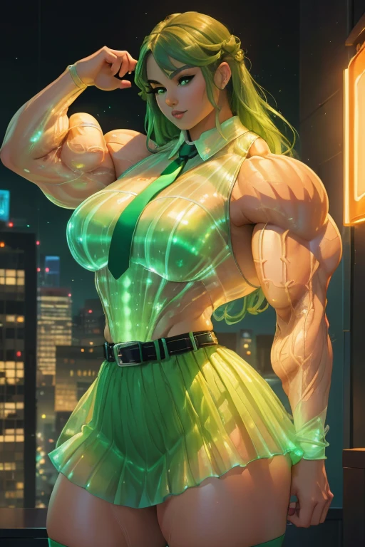 Tatsumaki, [white-skinned woman:1.2, long curly hair:1.2, deep v dress, snub-nosed, bright green eyes], portrait, VSCO filter: C8), milf, old woman, green hair, (( black deep v dress, plunging neckline, breast curtains, Revealing clothes,  flushed, smile coqueta, green eyes)) ,  (( flushed, smile, oiled skin)),  Green hair, (( wide hips, thick thighs, big butt,)), skinny body, (( small breast)), very small breast , pechos pequeños, long legs, open legs, abs, muscle, (( muscle girl)), Iparuputsua, standing, (( de pie )), on the street at night, city lights in the distance, people around, Tokio, 
