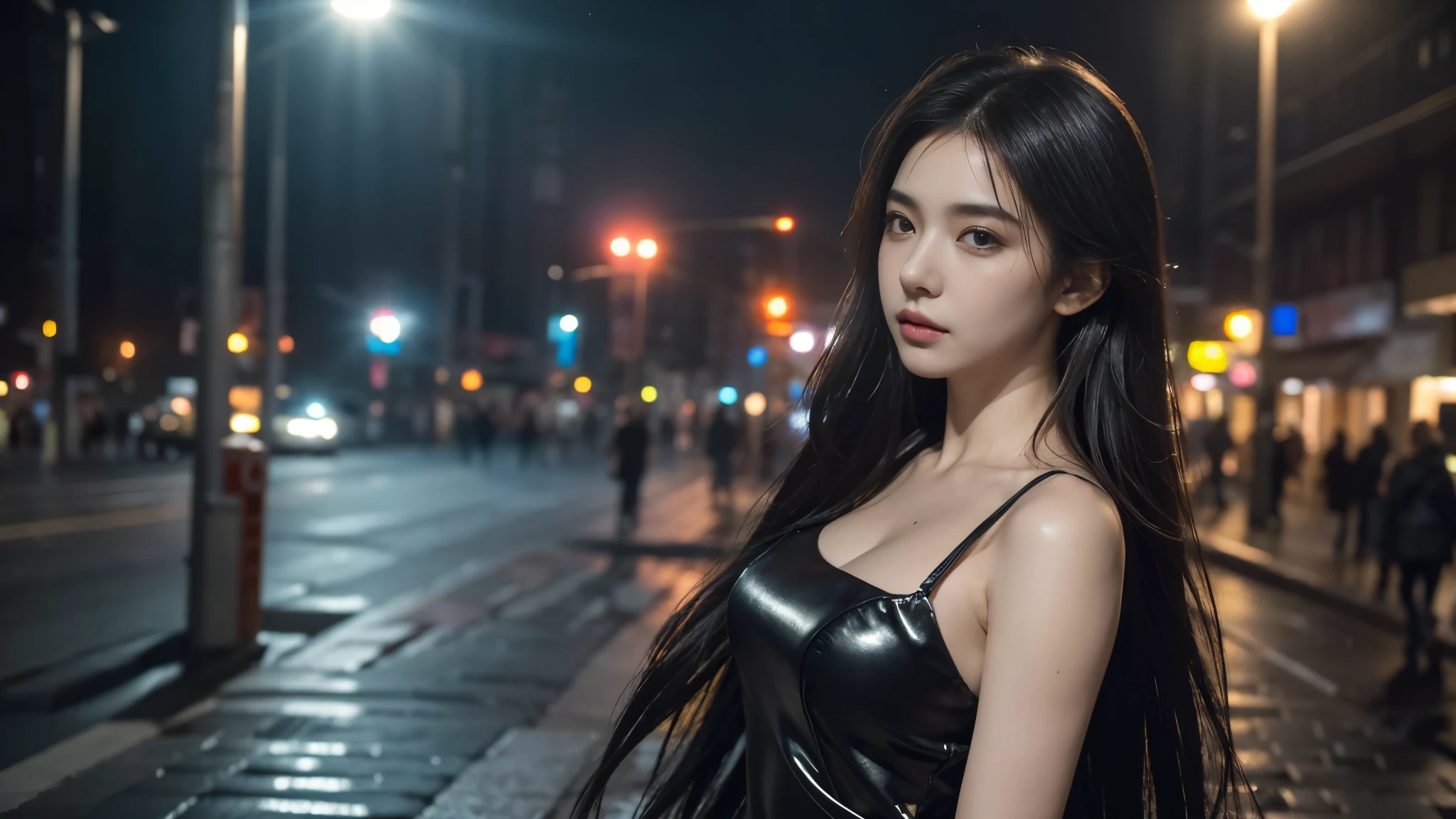 a young woman, 25 years old, long hair, professional dress, daytime, square, cinematic lighting, surrealism, ultra high definition, accurate, super detailed, textured skin, high detail, best quality, 8k