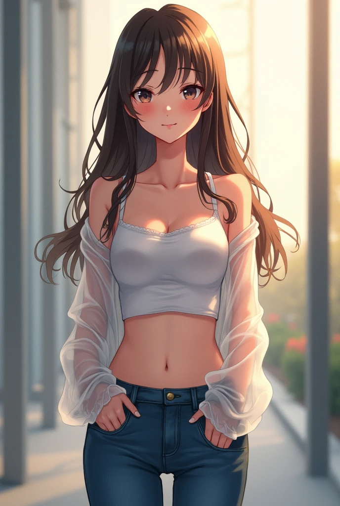 (((masterpiece,top-quality,超A high resolution))),1womanl, ,((()),Beautiful breasts,,well-styled,,(Facing the front)(((The whole body is wet with water))),(((A smile))),(((Satin Ruico))),sand beach,(((Best Quality,4K,in 8K))),full body Esbian((with blush cheeks))),(((see -throughTShirt and denim shorts))),