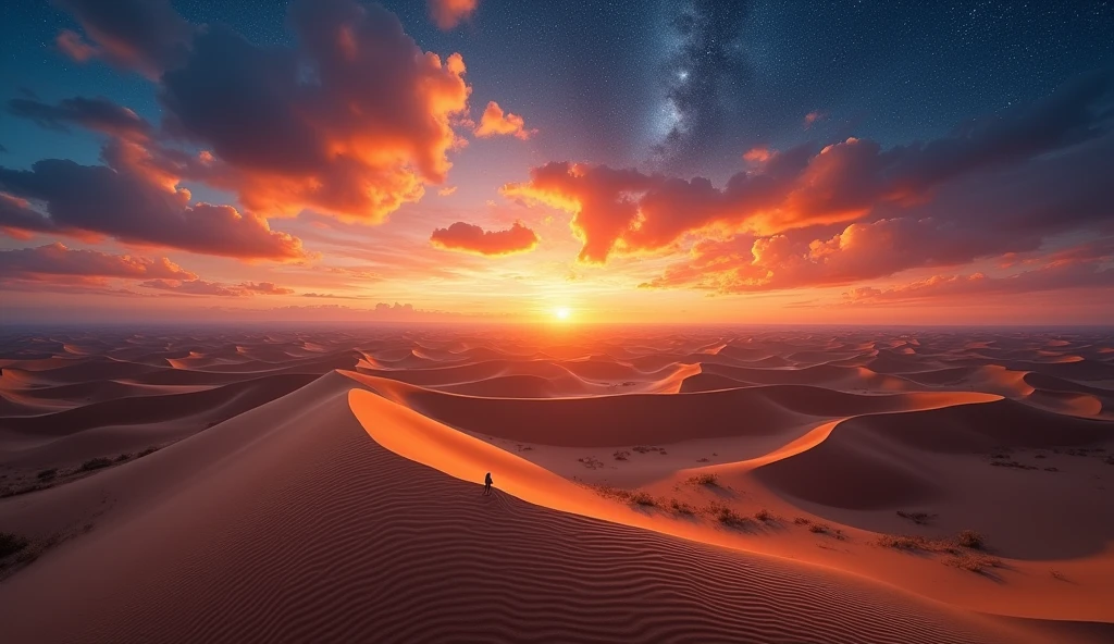 fullnude, japanaese girl, Sunset, sand dunes, A desert, Charming