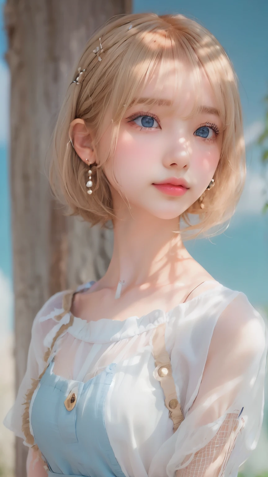 ((sfw: 1.4)), ((detailed face,  professional photography)), ((sfw, extra short hair, sidelocks-hair,  blond hair, Large, clear sky-blue eyes, earrings, 1 Girl)), Ultra High Resolution, (Realistic: 1.4), RAW Photo, Best Quality, (Photorealistic Stick), Focus, Soft Light, (()), (( (young face))), (surface), (depth of field), masterpiece, (realistic), woman, bangs, ((1 girl))
