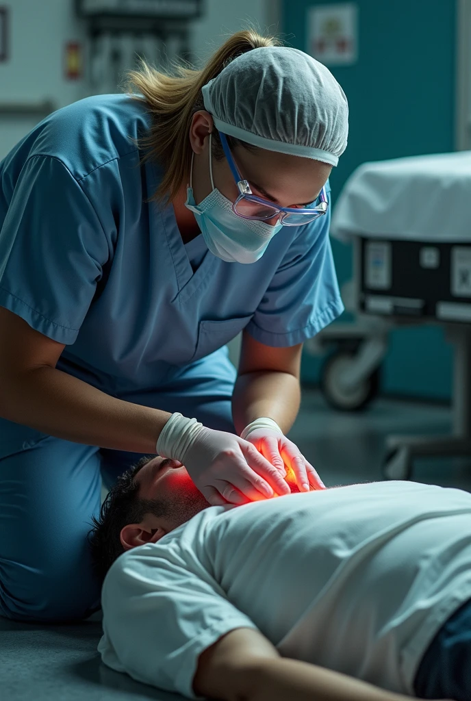 Create an image of a man having a prostate exam