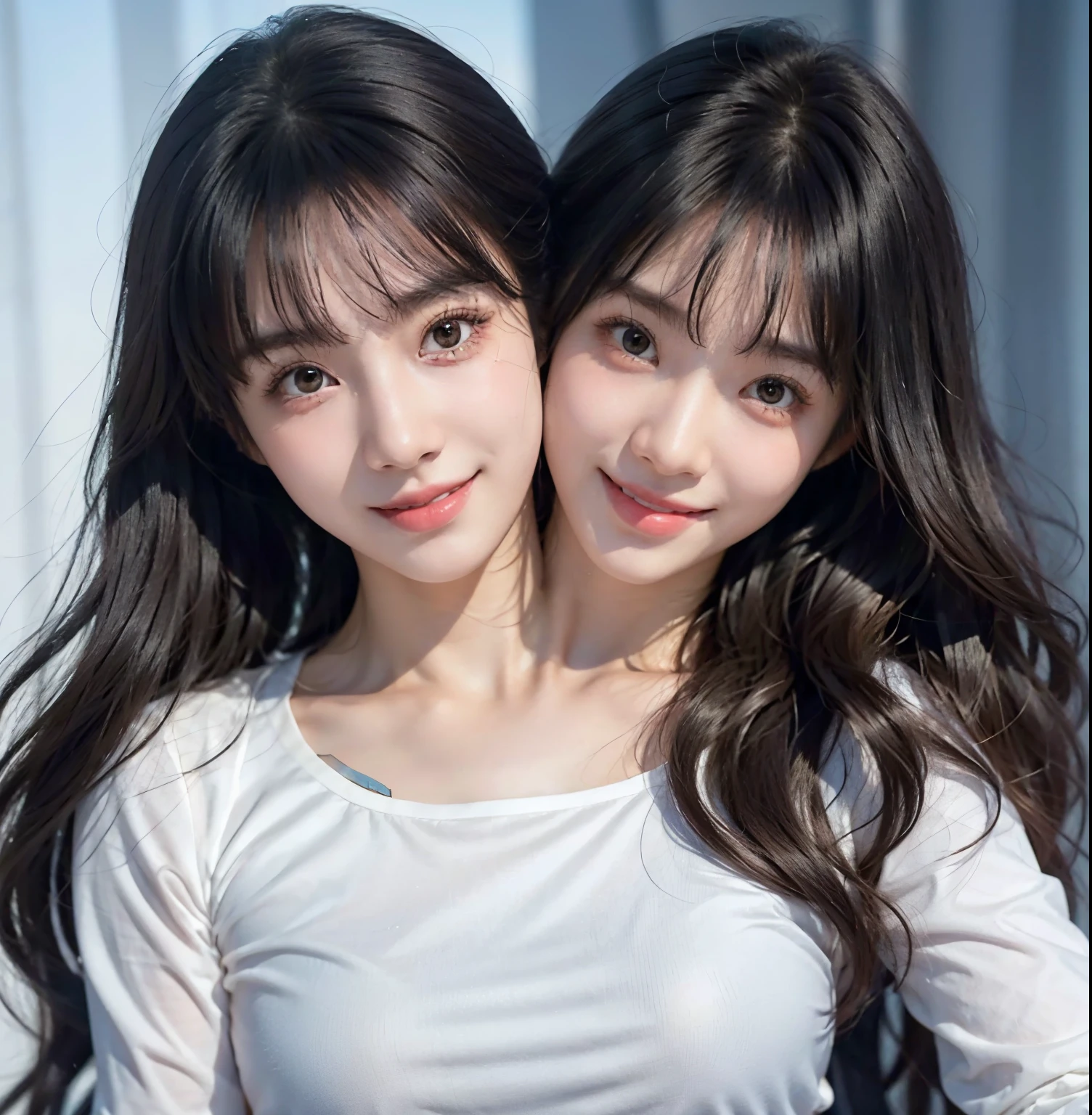 Mystical Eyes、Are fat、fat、Fair skin、Mysterious Beauty、Very sexy、goddess、Large Breasts、smile、smile、Blur the background、alone、Shiny Hair、Provocative face、smile、Plump、Indian、White oversized t-shirt、Pompadour、Has bangs、Bangs fall on the forehead、Anime Style