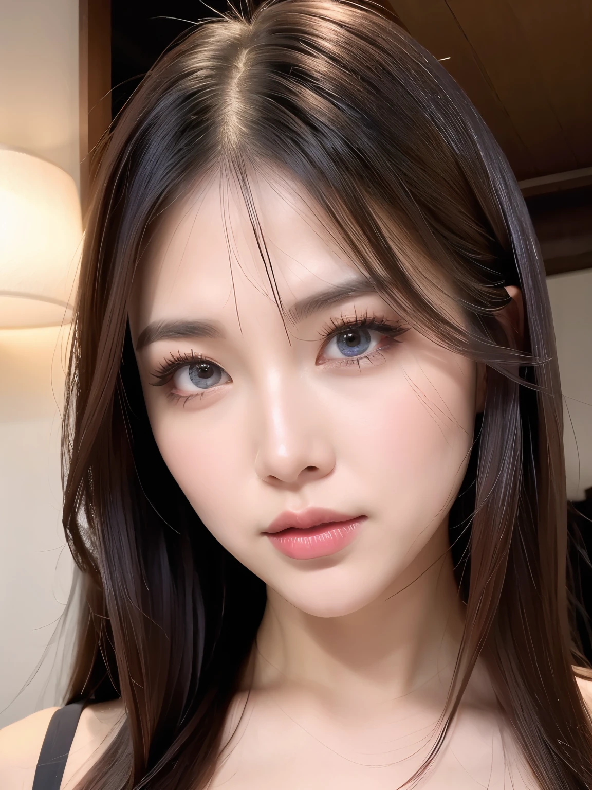 (Dark red right eye), (Left eye is dark blue), (((masterpiece))), (((Best Quality: 1.4))), ((Super detailed: 1.4)) , A lovely woman, Gorgeous Chinese Model, Translucent dress, Purple, See-through dress, Gorgeous exotic features, Amber neon eyes:1.5,  Shining silver hair, Highly detailed facial features, Expressive Face, Detailed Texture, Natural Skin Shader, , wonderful, Skin-tight dress, Japanese Model, Volume determination, Warm shades beneath her skin, Eyeshadow、Professional Makeup、Gorgeous makeup、Portraiture、Sharp Eye、Ultra-high resolution full body shots、Heterochromia: blue on the left and red on the right