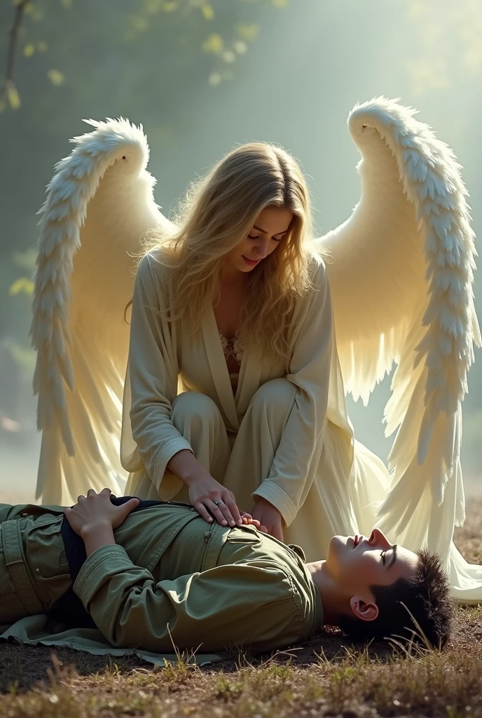 Angel eat human body 