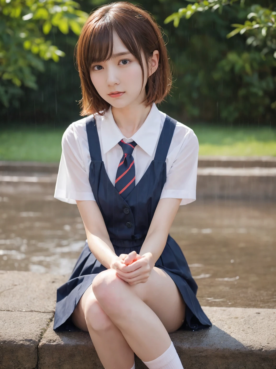 Tabletop, Highest quality, Japanese Girls,One Girl, 8K, RAW Photos, Highest quality, Tabletop, んdebtdebt:1.2, Highly detailed RAW color photos, Professional photos, (Realistic, Realistic:1.37), (Highly detailed skins:1.2), Ultra-high resolution, (Lenz 50mm), (debt/1.2),Exquisitely drawn eyes,Gazing at the audience,
Breaking up with a girl (Many elderly people:1.4), Beautiful Face, cute,(smile:1.05),(20-year-old, Big Breasts, Wide Hips,Straight hair, (short hair), iris, White, fine-grained skin,Small Mouth, high cheekbones (meaning), Sexy pose,Leaning forward,(The to the debtW:1.1),White panties、Korean Idol、Nogizaka idol、Burning idol pose、Adult、、(Tabletop, Highest quality:1.3), (ultra detailed 8k cg:1.2), (超Realisticな:1.35), (Realistic:1.45), (Realistic:1.4), Cowboy Shot,
Beautiful Japanese Woman, 22 years old, Supermodel, Japanese Idols, __performance__, Big Breasts, (school uniform:1.4), (Spread your legs), [ponytail],,Positive,Cowboy Shot,Dancing in the Rain
