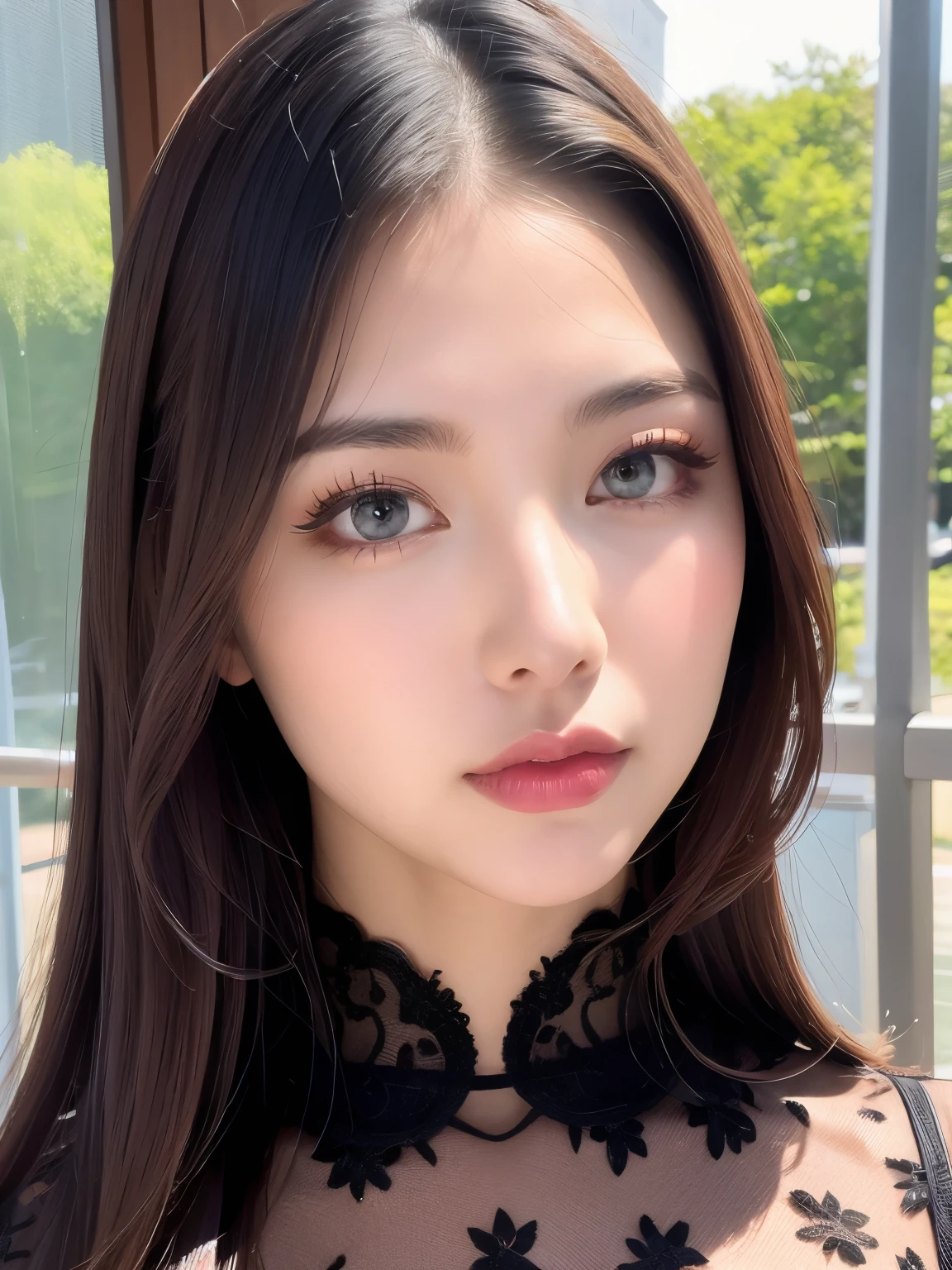 (Dark red right eye), (Left eye is dark blue), (((masterpiece))), (((Best Quality: 1.4))), ((Super detailed: 1.4)) , Heterochromia素敵な女性, Gorgeous Chinese Model, Translucent dress, Purple, Heterochromia, See-through dress, Gorgeous exotic features,  Shining silver hair, Highly detailed facial features, Expressive Face, Detailed Texture, Natural Skin Shader, , wonderful, Skin-tight dress, Japanese Model, Volume determination, Warm shades beneath her skin, Eyeshadow、Professional Makeup、Gorgeous makeup、Portraiture、Sharp Eye、Ultra-high resolution full body shots、Heterochromia: blue on the left and red on the right, Heterochromia