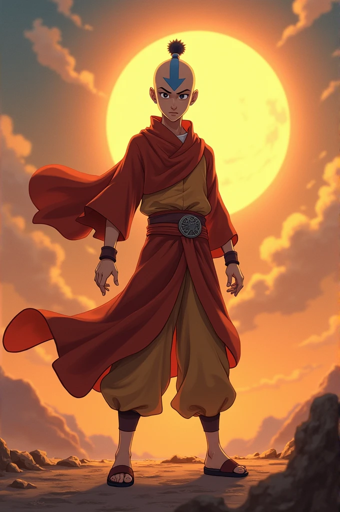 Create a image of anime character aang from avatar
